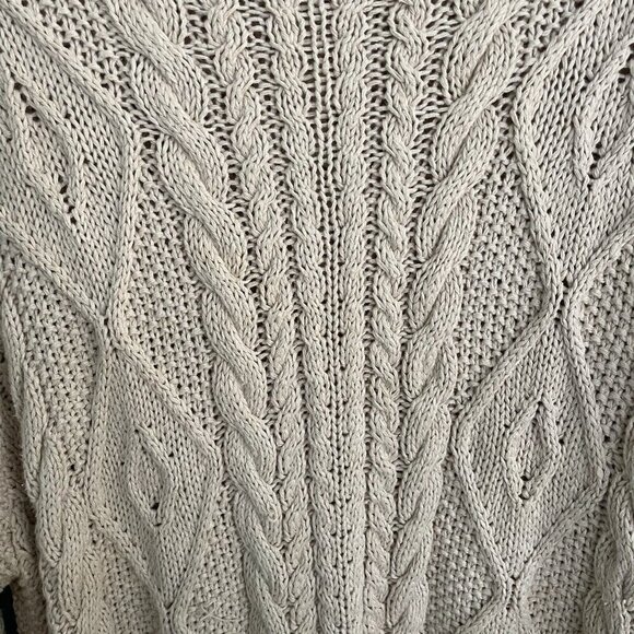 Abercrombie & Fitch Cottage Handknits Chunky Knit Sweater Women’s Large Ramie - Picture 3 of 12